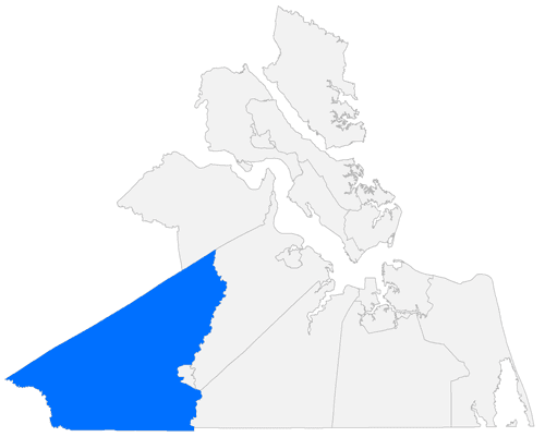 Map Showing the Location of Southampton County